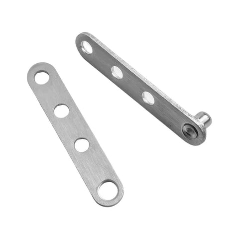 360 Degree Door Pivot Hinges For Cabinets, Stainless Steel Silver, heavy-duty pivot hardware, visible parts and holes, close-up view