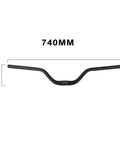 Beefy Heighten Handlebar 31.8-22mm CNC Aluminum Bar With Pad Crossbar And 4mm Grips For Electric Dirt Bikes Fit Surron LBX Talaria MX3 MX4 XXX ERide Pro Rawrr Mantis Black, shown in black with dimensions 740mm by 107mm.