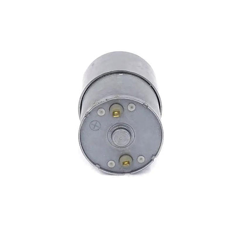 High Output DC Gear Motor 12V Or 24V Dual Voltage JGB37 Speed Reduction Box with metal casing and electric terminals.