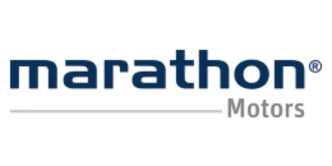 Logo of Marathon Motors, a manufacturer of electric motors, highlighting innovation and quality.