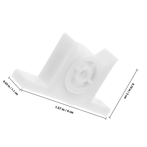 White ABS Ball Catch Door Hardware Kit for Cupboards with Dual Wheel Roller Latch dimensions in cm and inches