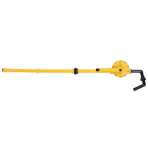 Thonlai Heavy Duty Manual Drum Hand Pump For 5 To 55 Gallon Barrels portable oil transfer pump, yellow, designed for fluid movement.