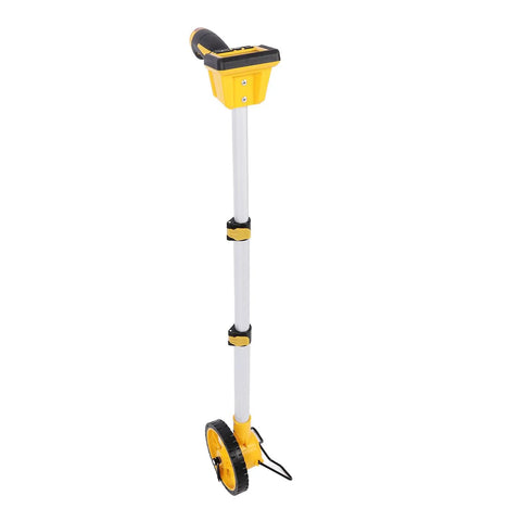 TOPINCN Digital Measuring Wheel, Backlit Display with a sturdy yellow wheel and adjustable telescopic handle.