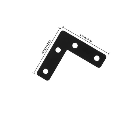 Stainless Steel L Shaped Corner Braces 20 Pack For Picture Frames And Desk Supports Black 5x5 cm Heavy Duty Angle Bracket showing dimensions