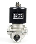 Three Quarter Inch 110V AC Stainless Steel Solenoid Valve NPT Normally Closed For Water And Liquid Lines, Food Safe Construction