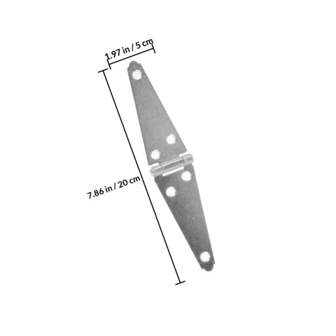 Real Deal Premium Heavy Duty Gate Hinges 4 Pack Galvanized Steel Strap Hardware For Wooden Fences Barn Shed Doors Yard Gates Outdoor Rust Resistant, single hinge with measurements.