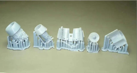 1/144 IAE V2500-D5 Resin Accessory Kit For MD-90 Aircraft, Eastern Express Compatible parts on display, unassembled