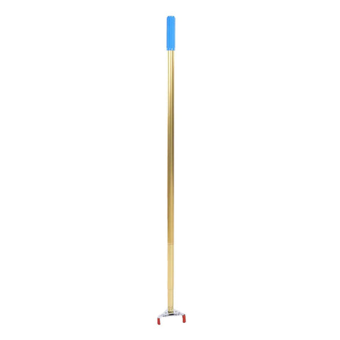 Telescoping Smoke Detector Removal Tool For High Ceilings And Fire Alarm Takedown, 4.3m long aluminum pole with blue grip.
