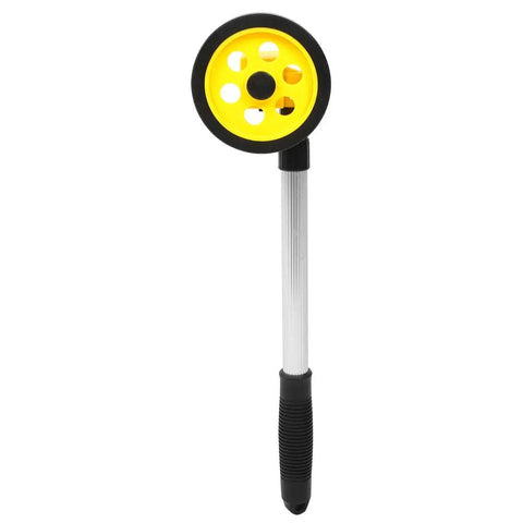 Keenso Measuring Wheel with a yellow wheel and aluminum handle, designed for precise measurements up to 999.9m.