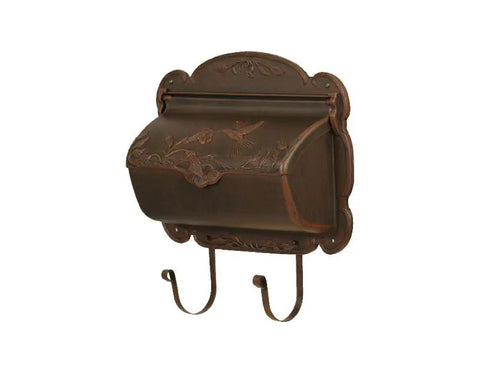 Hummingbird Horizontal Wall Mount Mailbox Copper Aluminum Outdoor Letter Box With Rust Free Finish Brass Hardware