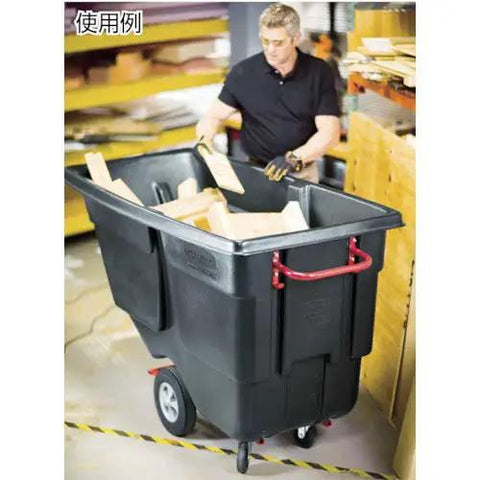 Heavy Duty HDPE Utility Cart With Steering Wheels And 1200 Pound Capacity Roll It Anywhere Without Breaking A Sweat Rock Solid Build in use, filled with wood pieces.