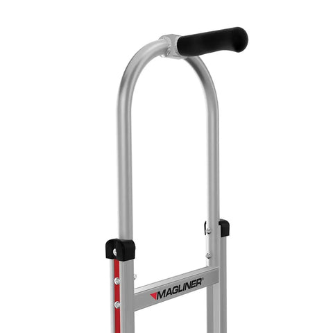 Heavy Duty Single Grip Hand Truck Handle Replacement With Ergonomic Black Cushion Grip And Rugged Aluminum Frame close-up detail.