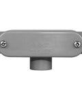 Professional Grade Pvc T Conduit Body 4 Inch Trade Size Csa Listed For Indoor Outdoor And Direct Burial Wiring 5 Pack top view with screws