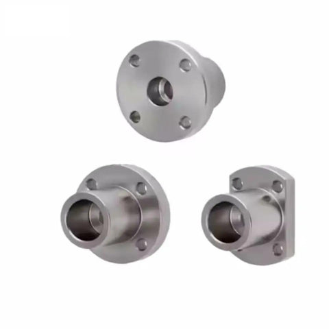 Long Sleeve Round Flanged Mount Shaft Supports for Linear Motion Automation Components, Oval Shape, 20mm Diameter