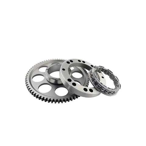 Hardcore Starter Clutch Bearing Assembly For Ducati 1098R And 1098S showing three steel gear components for reliable engine rotation.