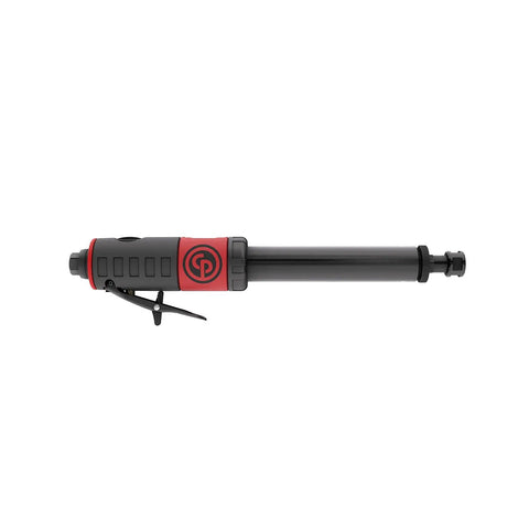 Heavy Duty Straight Air Die Grinder Featuring Top Shelf 22000 Rpm Power And A One Quarter Inch Collet side view with black and red design.