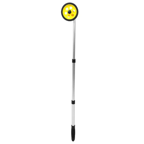 Keenso Measuring Wheel with yellow wheel, aluminum handle, adjustable, suitable for precise measurements up to 999.9m.