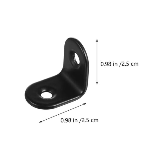 Black Stainless Steel Right Angle Corner Brackets Set With Screws 18 Piece L Shape Furniture Fasteners For Shelves