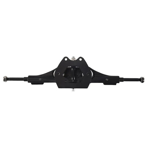 17 Inch Aluminum Electric Skateboard Trucks With Gasket and Bridge Riser Pads for Longboards shown in black front view