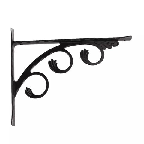 Decorative metal bracket, similar to Heavy Duty L Shaped Shelf Brackets 2 Pack Wall Mounted Corner Braces For Indoor Outdoor Use