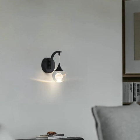 Moon Crystal Wall Sconces Dimmable 5W LED Bedroom Bedside Lamps For Living Room Hallway Warm 3300K Ambient Lighting Sand Black Modern Fixture
