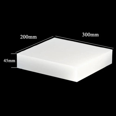 Heavy Duty PP Plastic Shim Blocks 200x300mm Square Anti Vibration Pads 45mm Thick seen from above with dimensions labeled.