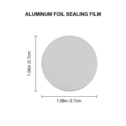 Premium Aluminum Foil Sealing Gasket Liners For Plastic Silver Bottles And Glass Jars To Keep Herbs Spices Fresh Waterproof Pressure Sensitive Air Seal Cap Insert, round 1.06 inch.