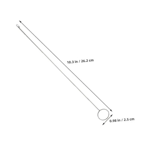 Five Piece Long Sewing Needle Threader Kit with Stainless Steel Hook showing dimensions 10.3 in by 0.98 in for extended reach