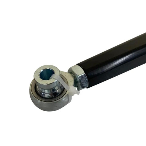 Beefed Up Radius Arms For Maverick X3 72 Inch Heavy Duty Upper And Lower High Clearance Rods With Adjustable Alloy Heim Bearings And Black Anodized Finish, close-up of heim joint