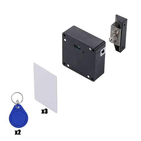 RFID Cabinet Lock With USB Cable Hidden DIY Lock For Wooden Cabinets Drawers Lockers Cupboards And Gun Boxes Includes 5 Key Cards Fobs