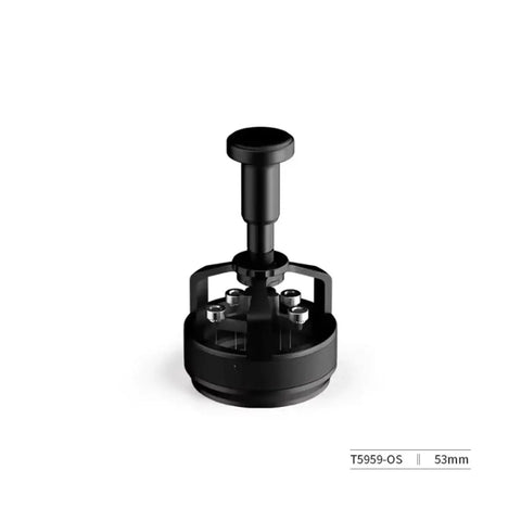 Top Shelf WDT Espresso Stirrer And Coffee Ground Distributor With Six Precision Needles for a 53mm portafilter, black design.