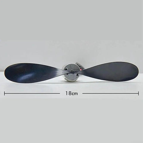 Front view of 18cm propeller from Wind Turbine Generator Kit With USB Lighting For Hands On Learning, Durable ABS And Metal Build.
