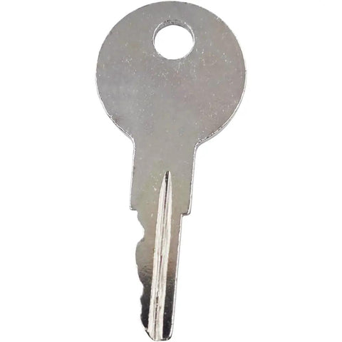 Set Of Three Replacement Ignition Keys For Hyster And Yale Equipment Plus Ford New Holland Forklifts Skid Steers And Backhoes Built Tough To Kickstart Your Rig Instantly Without Hassle - close-up of a silver ignition key.