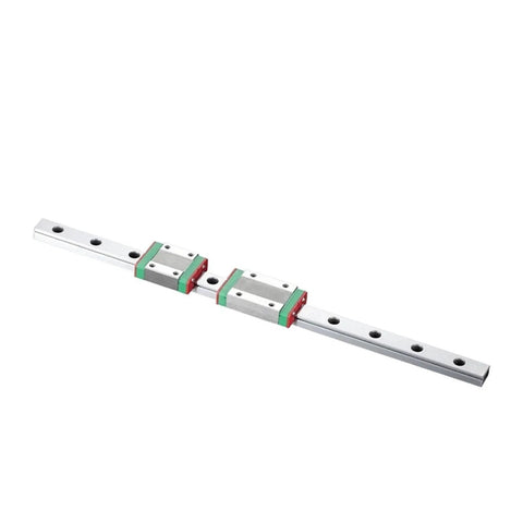 Kickstart Your DIY Precision Projects With This High Accuracy MGN7C Linear Guide Rail Kit Featuring Smooth Miniature Rails In 100Mm To 1000Mm Sizes Plus Durable Slide Blocks For Zero Maintenance And Superior Motion Control Every Time You Need It., MGN7C linear guide rail kit with two slide blocks on silver rails