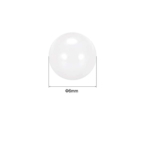 Front view of 1x 6mm zirconia ceramic bearing ball (G5 precision)