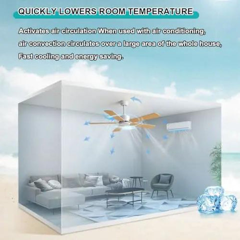 Slick Black Indoor Ceiling Fan Forty Six Inch Model With Remote Controlled Operation in modern living room setting, showcasing airflow.