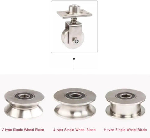 Heavy Duty 68mm V Groove Gate Wheel With Spring Loaded Track Caster For Sliding Gates Stainless Steel 304 Rustproof Pro Grade Shock Absorbing Rollers 550 Lbs Load Capacity Durable Gate Rolling Solution, 68mm V-groove wheel