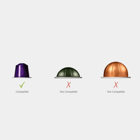 Image showing compatibility guide for Nespresso pods with Bamboo PodStash Coffee Pod Storage Drawer Holder For Nespresso Pods