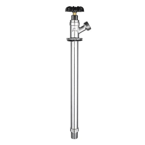 Frost Free 8 Inch Long Sillcock Hose Bibb With One Half Inch MIP To Three Quarter Inch Connection, Lead Free Chrome Plated Brass Body