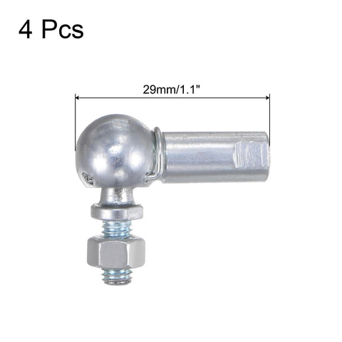 4pcs CS8 M5 Angle Ball Joint with M5x0.8 Right Hand Thread, A3 Steel Self Lubricating Ball Socket Rod Ends, 29mm size, side view