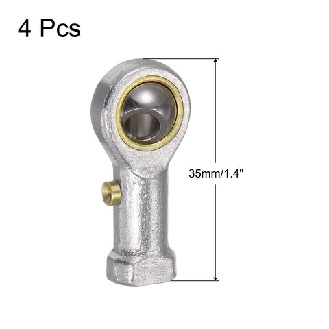 4 pcs PHSB3 female rod end bearing kit, 3/16 inch bore with #10-32 right hand thread, self lubricating joint rod ends with jam nuts