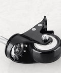 50mm PU Swivel Caster Wheels Set of 4 with Brake, Heavy Duty Threaded Stem Casters for Furniture, side view close-up