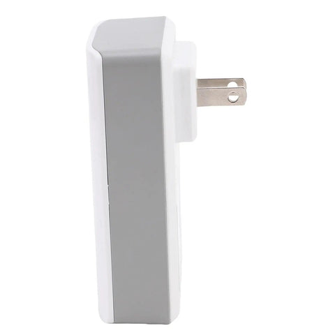 Portable 2600mAh Uninterruptible Power Supply With US Plug Emergency Battery Backup For Routers And Laptops side view with wall plug.