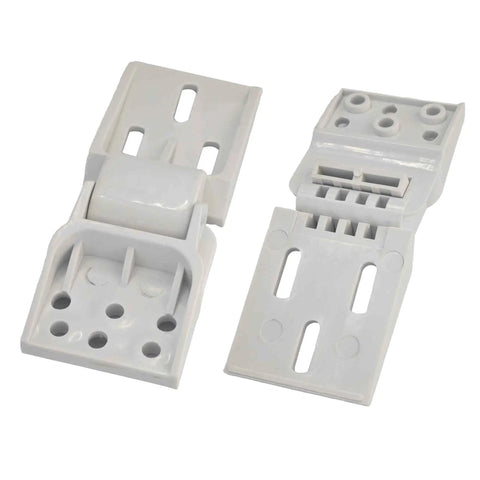 2 Pack Universal Freezer Hinges with 6 Holes, 95 to 110 Degrees Folding Design, Built to Last with Durable ABS, No Fuss Install