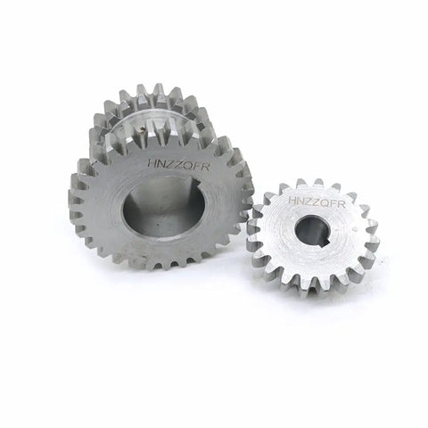 2 Speed Hi Low Metal Double Gear Set For CJ0618 Series Mini Lathe Metal Cutting Machine Durable 45 Carbon Steel Module M2.25 Precision Gearing For DIY Shop Projects, two steel gears