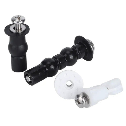 Universal Toilet Seat Bolt Replacement Kit In Stainless Steel Heavy Duty Gear For Top Mount And Bottom Lock Screws parts shown.