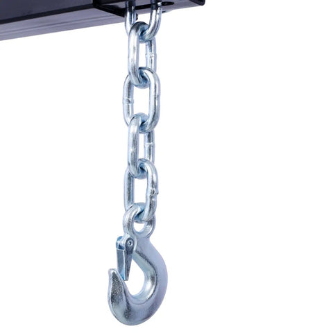 Heavy Duty 2 Ton Folding Engine Hoist Shop Crane With Hydraulic Pump And Six Swivel Casters chain and hook detail.