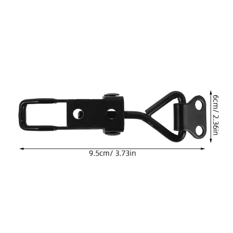 Super Cool 12 Pc Heavy Duty Black Adjustable Toggle Clamps Securely Lock Down Gear Cabinets With Zero Shake And Gaps For Any Tough Project, side view with measurements.