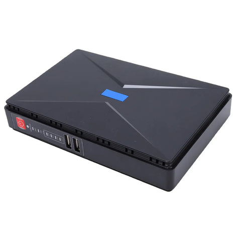 No Sweat Keeping Ya Online With This Solid Mini Ups Battery Backup Featuring 8800 Mah Uninterruptible Power Supply, top view, black design.