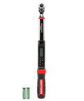 Digital Torque Wrench Three Eighth Inch Drive SAE Twenty To One Hundred Foot Pounds With LED Backlit Display and batteries